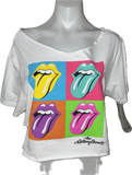 Festival Fashion The Rolling Stones shredded backless retro slit weave crop top