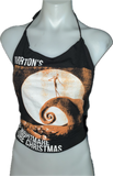 The Nightmare Before Christmas Inspired backless Halloween holiday cut up graphic t shirt crop halter top