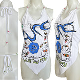 Beaded Wish Tour 92 shredded handkerchief style retro halter top