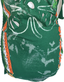 Bleached St Paddy’s day overly shredded slit weave cut up woven backless micro mini cami holiday drinking dress