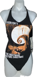 The Nightmare Before Christmas Inspired backless Halloween holiday cut up graphic t shirt crop handkerchief style halter top XXXS XXS XS S