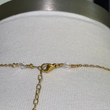 Vintage AB Crystal and clear rhinestone flower stainless steel necklace