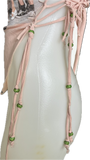 As If Clueless Betty 90s nostalgia Slit Weave retro handkerchief style peridot rhinestone bedazzled beaded backless tank top