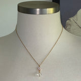 Vintage AB Crystal and clear rhinestone flower stainless steel necklace