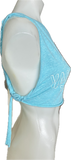 Vintage Vail Colorado cut woven finger crochet backless slitweave vacation souvenirs muscle t shirt crop tank top XXXS XXS XS S
