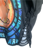 Come as you are cut up woven finger crochet slitweave t shirt