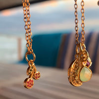 Stainless Steel gold plated double cherry rhinestone cherries Necklace