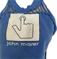 John Mayer upcycled backless cut up Vintage muscle t shirt tie back tank crop top