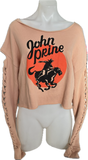 John Prine country classic folk rock music slit weave backless slitweave cropped sweatshirt