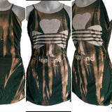Bleached slitweave shredded cut up Ireland shamrock lucky festival fashion micro mini st Patrick’s day t shirt