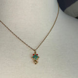 Stainless Steel gold plated enamel koi fish hibiscus flower Necklace