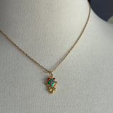 Stainless Steel gold plated enamel koi fish hibiscus flower Necklace