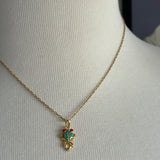 Stainless Steel gold plated enamel koi fish hibiscus flower Necklace
