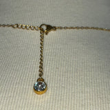 Real etched switch blade opens Stainless Steel gold plated Necklace with clear rhinestone
