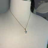 Stainless Steel gold toned heart coin Pearl hibiscus flower Necklace