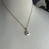 Stainless Steel gold toned heart coin Pearl hibiscus flower Necklace