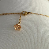 Stainless Steel gold toned heart coin Pearl hibiscus flower Necklace