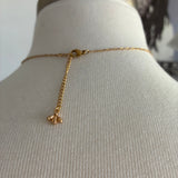 Stainless Steel gold plated green enamel bumble bee Necklace