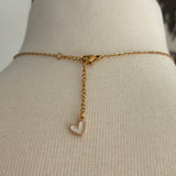 Stainless Steel gold plated bedazzled crystal rhinestone encrusted floral Necklace