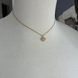 Stainless Steel gold plated lotus REBIRTH white rhinestone FLOWER Necklace with yellow teardrop dangle