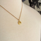 Stainless Steel gold plated bedazzled crystal rhinestone evil eye shooting star Necklace