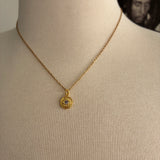 Stainless Steel gold plated bedazzled crystal rhinestone evil eye shooting star Necklace