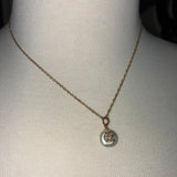 Stainless Steel gold toned rhinestone pave Ganesha lucky elephant coin Pearl Necklace