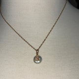 Stainless Steel gold toned rhinestone pave Ganesha lucky elephant coin Pearl Necklace