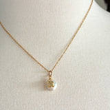 Stainless Steel gold toned rhinestone pave Ganesha lucky elephant coin Pearl Necklace