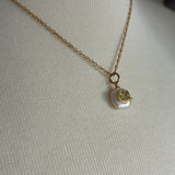 Stainless Steel gold toned rhinestone pave Ganesha lucky elephant coin Pearl Necklace