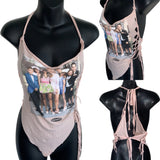 As If 90s nostalgia Slit Weave retro handkerchief style backless tank top reworked t shirt EZ DUZIT 