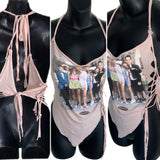 As If 90s nostalgia Slit Weave retro handkerchief style backless tank top reworked t shirt EZ DUZIT 