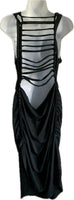 Brand New Braided Slit Weave Backless Sisters of the Moon Black Maxi edgy boho dress Reworked dress EZ DUZIT 