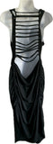 Brand New Braided Slit Weave Backless Sisters of the Moon Black Maxi edgy boho dress Reworked dress EZ DUZIT 