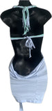 Cherry blossom backless shredded micro mini dress reworked t shirt EZ DUZIT 