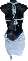 Cherry blossom backless shredded micro mini dress reworked t shirt EZ DUZIT 