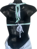 Cherry blossom backless shredded micro mini dress reworked t shirt EZ DUZIT 