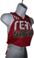Christmas Holiday naughty list backless slit weave crop top shreddie reworked t shirt EZ DUZIT 