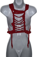 Christmas Holiday naughty list backless slit weave crop top shreddie reworked t shirt EZ DUZIT 