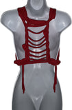 Christmas Holiday naughty list backless slit weave crop top shreddie reworked t shirt EZ DUZIT 