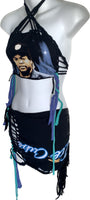 (Copy) Ride or die freak on a leash slit weave 2pc set crop top and fringe micro mini skirt shreddie reworked t shirt EZ DUZIT 