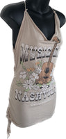 Country music city Nashville festival fashion backless tank top tunic micro mini dress reworked t shirt EZ DUZIT 