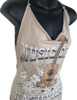 Country music city Nashville festival fashion backless tank top tunic micro mini dress reworked t shirt EZ DUZIT 