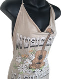 Country music city Nashville festival fashion backless tank top tunic micro mini dress reworked t shirt EZ DUZIT 