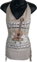 Country music city Nashville festival fashion backless tank top tunic micro mini dress reworked t shirt EZ DUZIT 