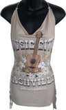 Country music city Nashville festival fashion backless tank top tunic micro mini dress reworked t shirt EZ DUZIT 