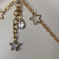 Crescent moon and dazzling stars adjustable gold bodychain Body Jewelry EZ DUZIT 
