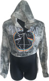 Cropped Dark side of the moon slit weave backless slitweave hoodie Reworked sweatshirt EZ DUZIT 