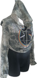 Cropped Dark side of the moon slit weave backless slitweave hoodie Reworked sweatshirt EZ DUZIT 