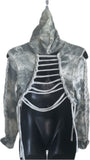 Cropped Dark side of the moon slit weave backless slitweave hoodie Reworked sweatshirt EZ DUZIT 